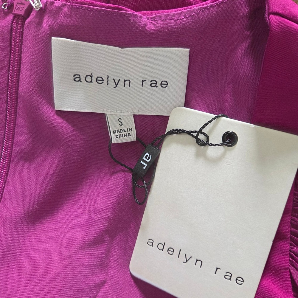 NWT Adelyn Rae Pink Ruffle Sleeve Mini Dress Square Neck Cocktail - Picture 6 of 9